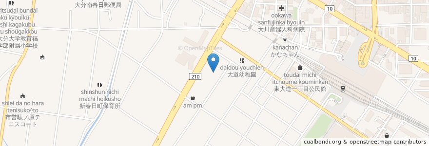 Mapa de ubicacion de 市立大道小学校 en Япония, Оита, 大分市.