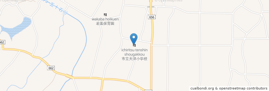 Mapa de ubicacion de 市立天津小学校 en 日本, 大分県, 宇佐市.