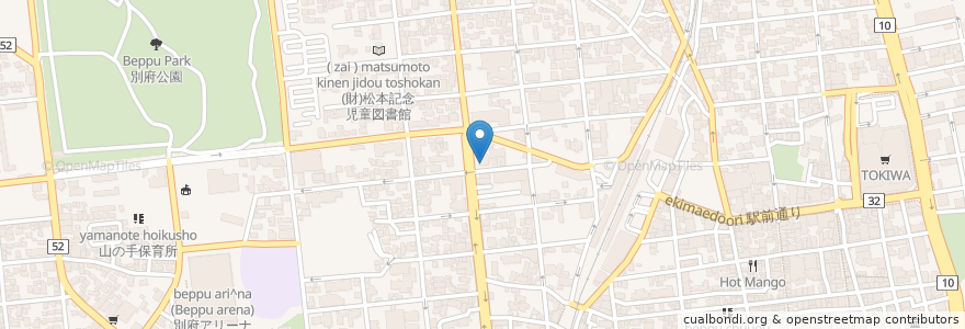 Mapa de ubicacion de 日本郵政公社郵政健康管理センター別府郵政健康管理センター en ژاپن, 大分県, 別府市.