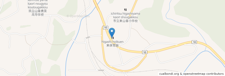 Mapa de ubicacion de 東保育園 en 日本, 大分県, 杵築市.
