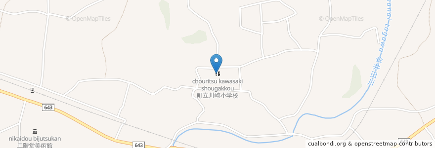 Mapa de ubicacion de 町立川崎小学校 en Japan, 大分県, 速見郡, 日出町.