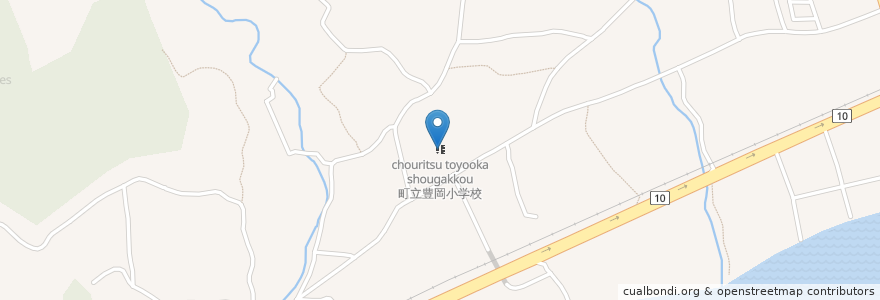 Mapa de ubicacion de 町立豊岡小学校 en Япония, Оита, 速見郡, 日出町.