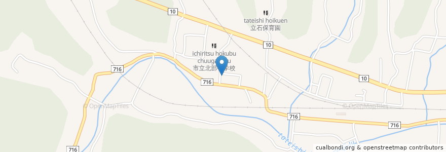 Mapa de ubicacion de 立石郵便局 en 日本, 大分県, 杵築市.