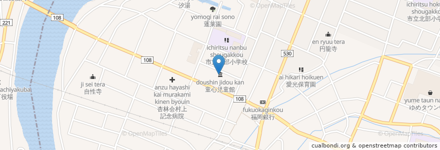 Mapa de ubicacion de 童心児童館 en اليابان, 大分県, 中津市.