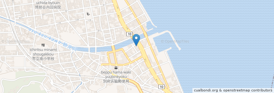 Mapa de ubicacion de 親幸会浜脇記念病院 en 日本, 大分県, 別府市.