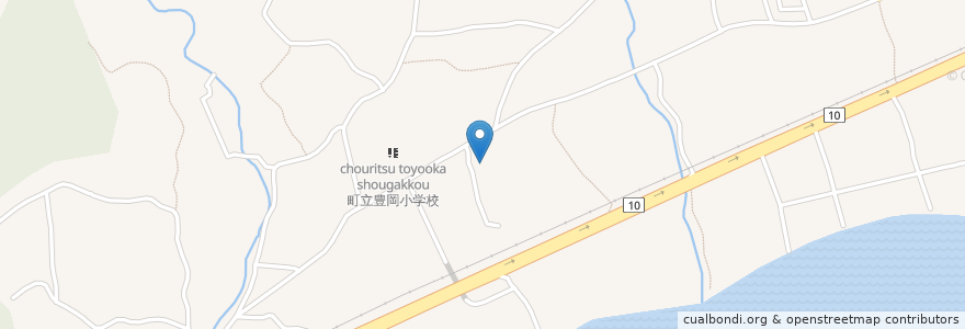 Mapa de ubicacion de 豊岡幼稚園 en Japan, Oita Prefecture, Hayami County, Hiji.