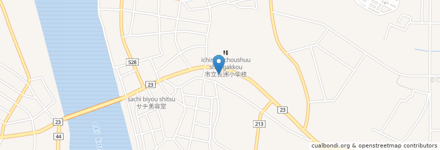 Mapa de ubicacion de 長洲幼稚園 en 日本, 大分県, 宇佐市.