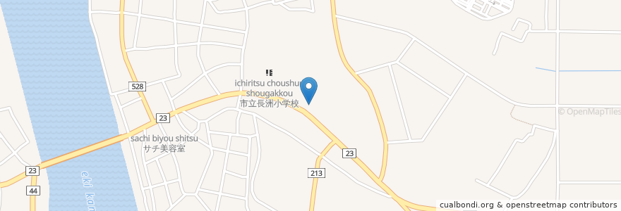 Mapa de ubicacion de 長洲郵便局 en 日本, 大分県, 宇佐市.