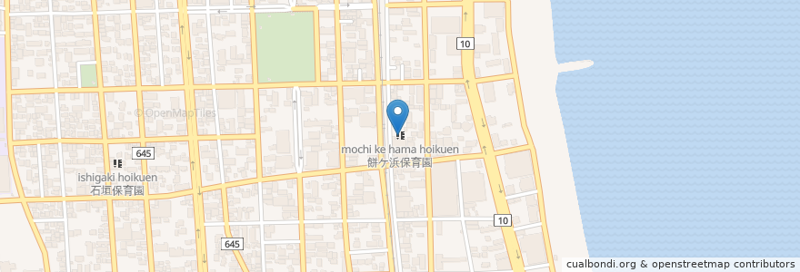 Mapa de ubicacion de 餅ケ浜保育園 en Japão, 大分県, 別府市.