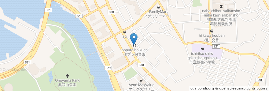 Mapa de ubicacion de ポプラ保育園 en Jepun, 沖縄県, 那覇市.