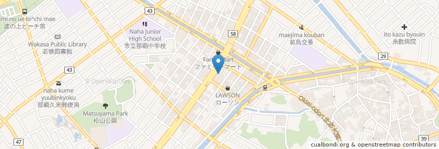 Mapa de ubicacion de 商工組合中央金庫那覇支店 en 일본, 오키나와현, 나하 시.