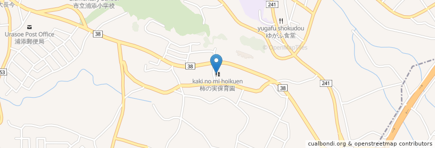 Mapa de ubicacion de 柿の実保育園 en 日本, 沖縄県, 浦添市.