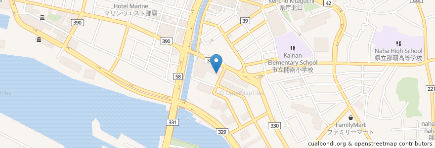 Mapa de ubicacion de 沖縄国税事務所那覇税務署 en 일본, 오키나와현, 나하 시.
