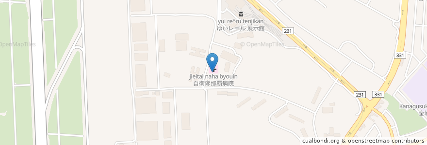 Mapa de ubicacion de 航空自衛隊南西航空混成団 en 日本, 沖縄県, 那覇市.