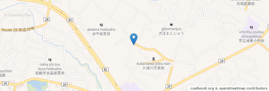 Mapa de ubicacion de 久場川保育所 en اليابان, أوكيناوا, ناها.