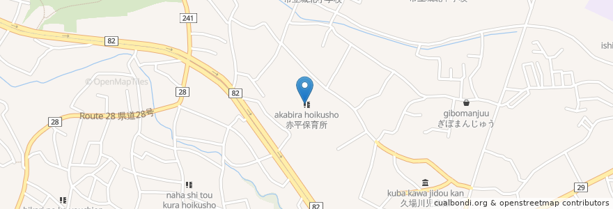 Mapa de ubicacion de 赤平保育所 en 日本, 冲绳县/沖繩縣, 那霸市.