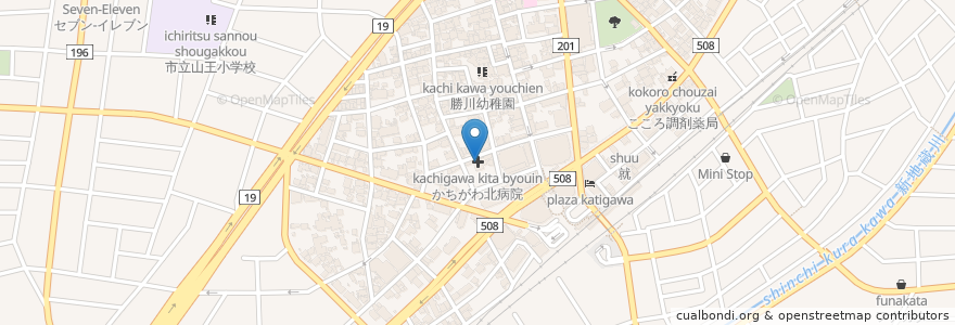 Mapa de ubicacion de かちがわ北病院 en Япония, Айти, 春日井市.