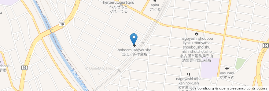 Mapa de ubicacion de ほほえみ作業所 en Japonya, 愛知県, 名古屋市, 守山区.