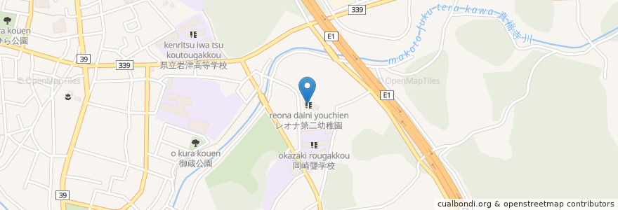 Mapa de ubicacion de レオナ第二幼稚園 en اليابان, 愛知県, 岡崎市.