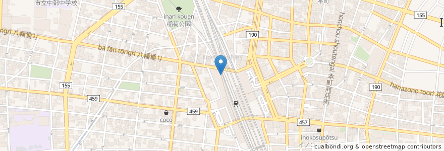 Mapa de ubicacion de 一宮七夕郵便局 en Jepun, 愛知県, 一宮市.