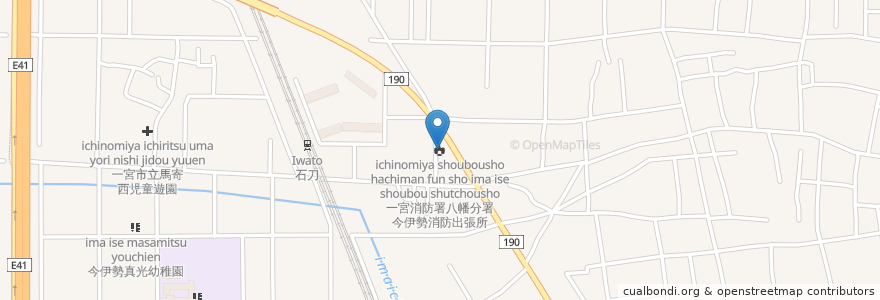 Mapa de ubicacion de 一宮消防署八幡分署今伊勢消防出張所 en Japan, Präfektur Aichi, 一宮市.