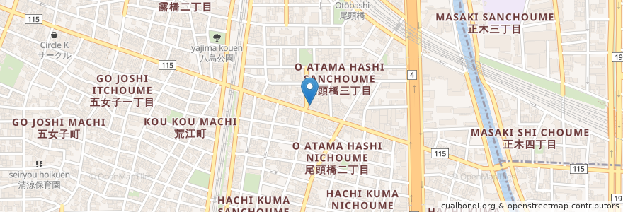 Mapa de ubicacion de 中川警察署八熊交番 en Japón, Prefectura De Aichi, Nagoya, 中川区.
