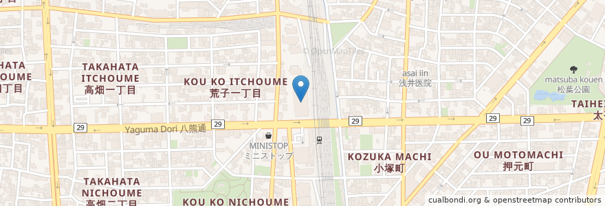 Mapa de ubicacion de 中川郵便局 en Japan, Aichi Prefecture, Nagoya, Nakagawa Ward.
