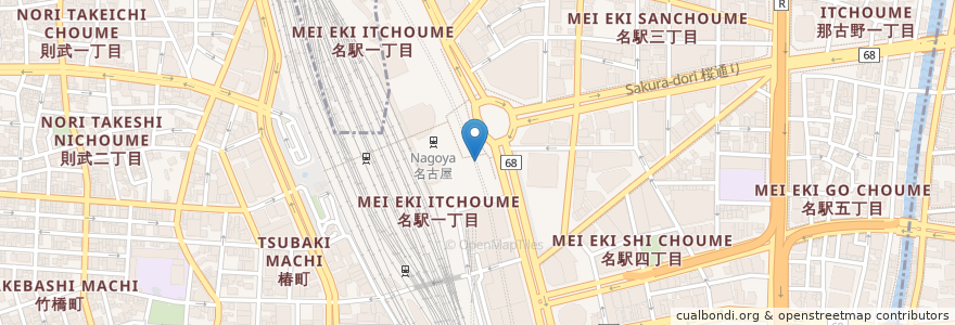 Mapa de ubicacion de 中村警察署名古屋駅交番 en Japón, Prefectura De Aichi, Nagoya, 中村区.