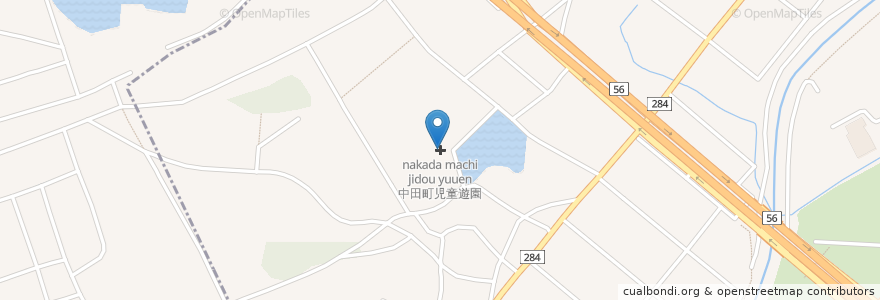Mapa de ubicacion de 中田町児童遊園 en Japão, 愛知県, 豊田市.