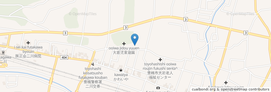 Mapa de ubicacion de 二川郵便局 en Jepun, 愛知県, 豊橋市.
