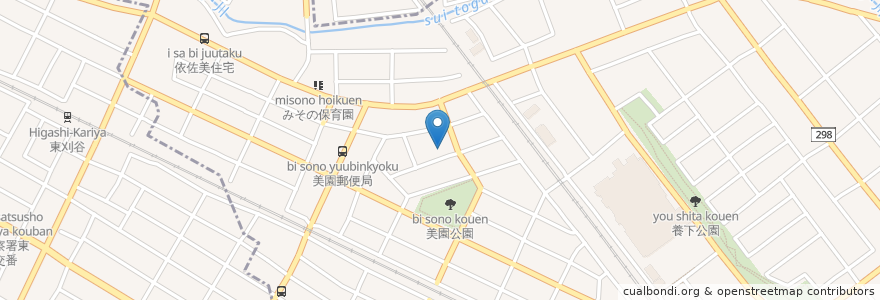 Mapa de ubicacion de 二本木幼稚園 en Jepun, 愛知県, 安城市.