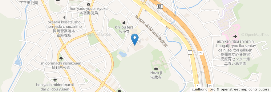 Mapa de ubicacion de 冨田病院 en 日本, 愛知県, 岡崎市.