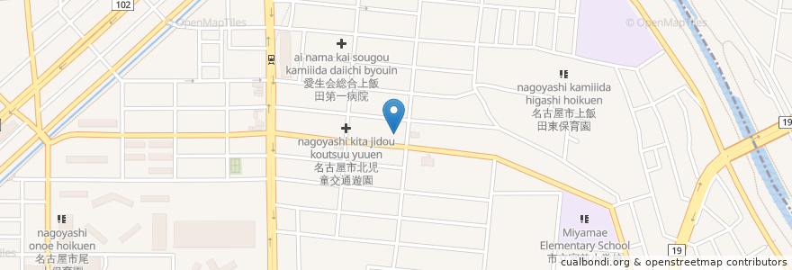 Mapa de ubicacion de 北医療生活協同組合北病院 en Japon, Préfecture D'Aichi, 名古屋市, 北区.