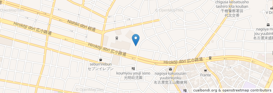Mapa de ubicacion de 千種警察署 en Japan, Präfektur Aichi, 名古屋市, 千種区.