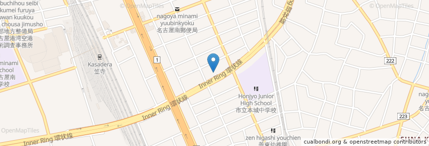 Mapa de ubicacion de 南区役所 (Minami Ward Hall) en Japão, 愛知県, Nagoia, 南区.