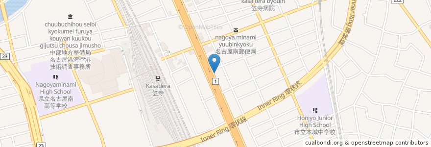Mapa de ubicacion de 南警察署 en 일본, 아이치현, 나고야 시, 南区.