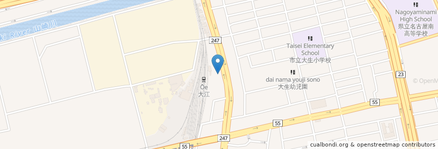 Mapa de ubicacion de 南警察署加福交番 en 일본, 아이치현, 나고야 시, 南区.