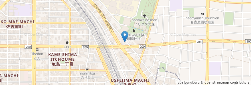 Mapa de ubicacion de 名古屋則武新町郵便局 en Japan, 愛知県, Nagoya, 中村区.