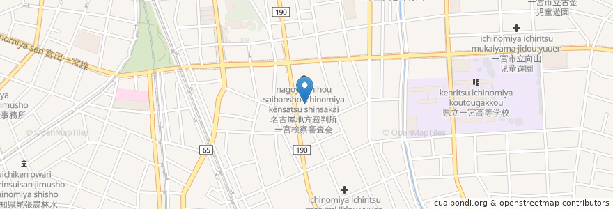 Mapa de ubicacion de 名古屋地方検察庁一宮支部 en Япония, Айти, 一宮市.