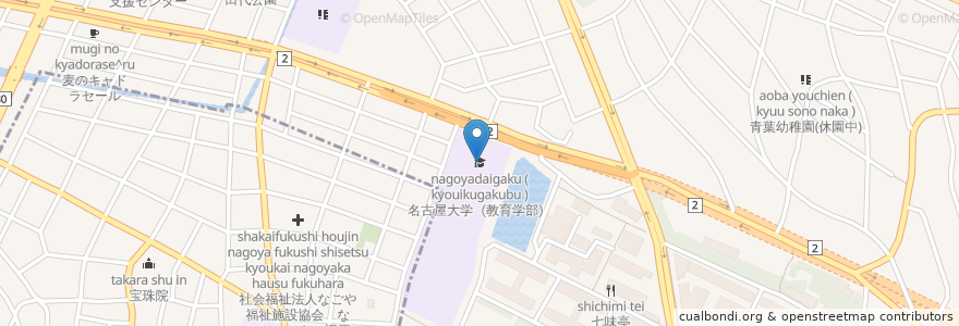 Mapa de ubicacion de 名古屋大学（教育学部） en 日本, 爱知县, 名古屋市, 千種区.