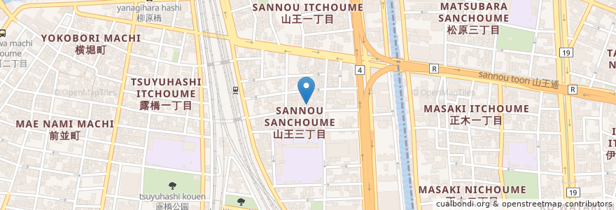 Mapa de ubicacion de 名古屋山王郵便局 en Japon, Préfecture D'Aichi, 名古屋市, 中川区.