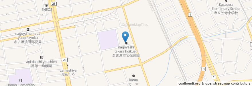 Mapa de ubicacion de 名古屋市宝保育園 en اليابان, 愛知県, 名古屋市, 南区.