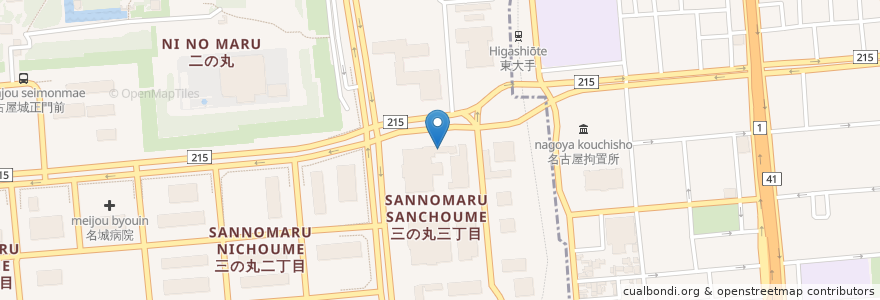 Mapa de ubicacion de 名古屋市役所内郵便局 en اليابان, 愛知県, 名古屋市.