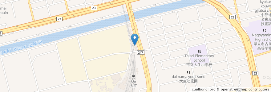 Mapa de ubicacion de 名古屋市消防局南消防署大江出張所 en 日本, 愛知県, 名古屋市, 南区.