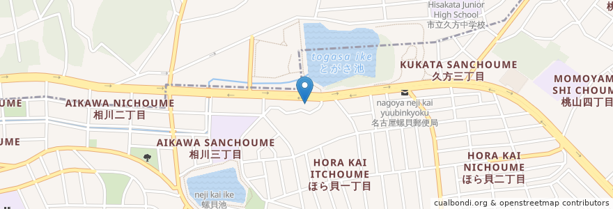 Mapa de ubicacion de 名古屋市消防局緑消防署戸笠出張所 en Japon, Préfecture D'Aichi, 名古屋市, 天白区, 緑区.