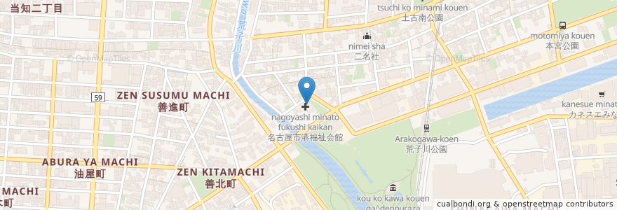 Mapa de ubicacion de 名古屋市港児童館 en 일본, 아이치현, 나고야 시, 港区.