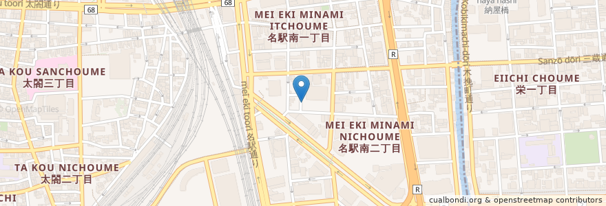 Mapa de ubicacion de 名古屋市笹島寮 en 日本, 愛知県, 名古屋市, 中村区.