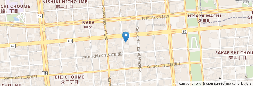 Mapa de ubicacion de 名古屋栄郵便局 en Япония, Айти, 名古屋市, 中区.