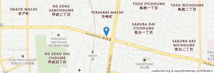 Mapa de ubicacion de 名古屋桜郵便局 en Giappone, Prefettura Di Aichi, 名古屋市, 南区.