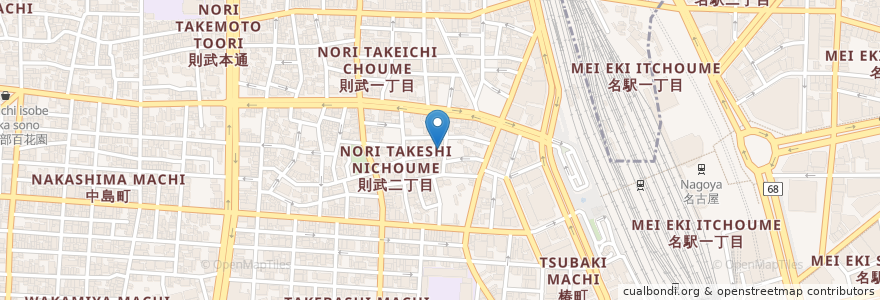 Mapa de ubicacion de 名古屋椿郵便局 en ژاپن, 愛知県, 名古屋市, 中村区.